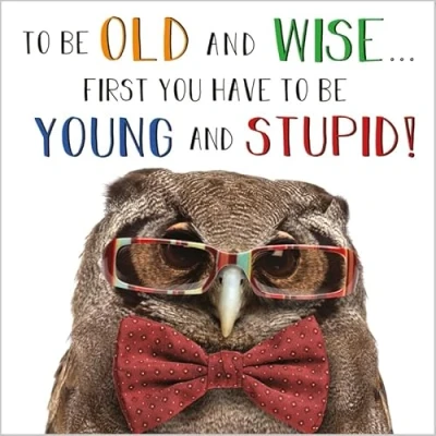 Image of Abacus Cards WISE OLD OWL. Humour Birthday Card Rapture Range, multi