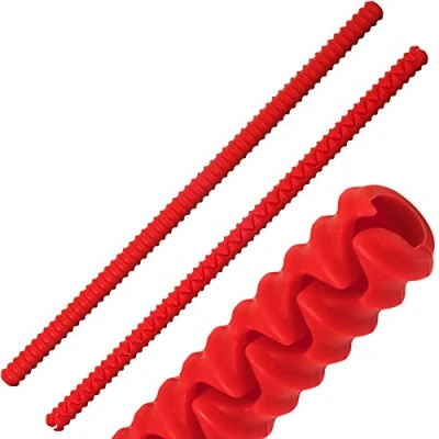 Image of iGadgitz Home U6785 Silicone Oven Rack Guard BPA Free Shields Burns and Scars Protector Red, 2 Pieces