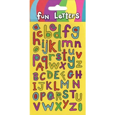Image of Fun Letters Sparkly Reusable Stickers Perfect for Craft Activities Children and Adults on Non Porous Surfaces
