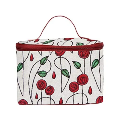 Image of Signare Tapestry Toiletry Bag Makeup Vanity for Women with Design Inspired by Mackintosh (Mackintosh Rose; Toil RMSP)