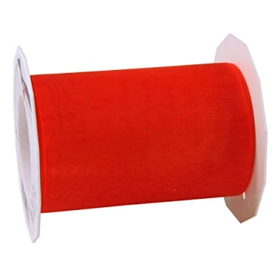 Image of C.E. Pattberg Sheer Organza Ribbon red, 27 Yards Gift Wrap Ribbon, 4.4 inches Width, Accessories for Decoration &amp; Handicrafts, Presents, Every Occasion