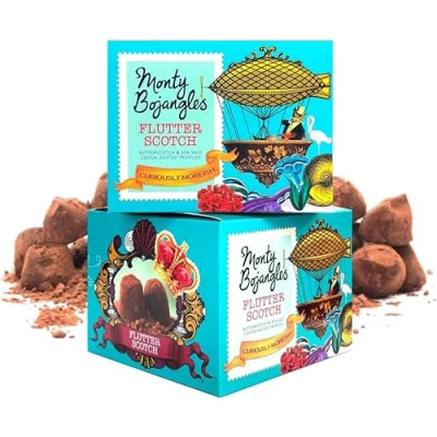 Image of Monty Bojangles Flutter Scotch 2 Gift Boxes Choose from 10 Flavours Cocoa Dusted Truffles, x 150g (Gift Pack 300g)