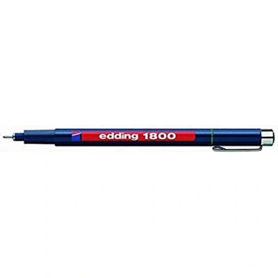 Image of edding 1800 profipen green 1 pen line width 0.5 mm fineliner for precise writing, sketching and technical drawing fine, metal encased nib suitable use with rulers stencils