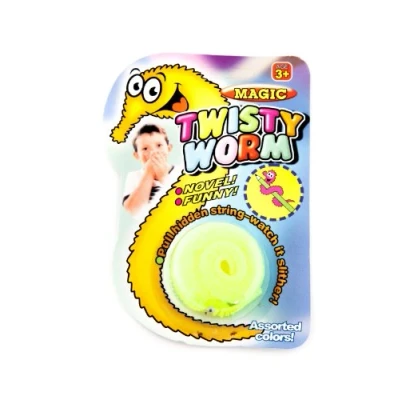 Image of Magic Twisty Wiggly Worm Toy Stocking Filler Bright Colour (Yellow)