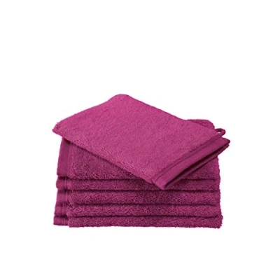 Image of De Witte Lietaer Contessa Luxe Face Cloth, Cotton, Magenta, 16 x 22 cm, Set of 6