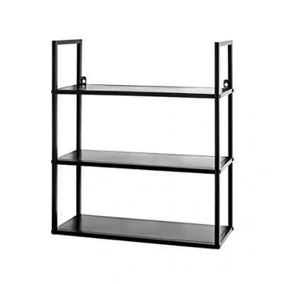 Image of HAKU Mobel Wall Rack Black, Metal Size: W 50 cm X H 58 D 20 cm, Style: Modern