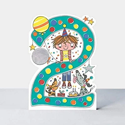 Image of Rachel Ellen Boy Age 2 Today Birthday Card…