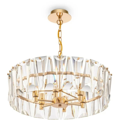 Image of Modern Puntes 6 Light Gold Cylindrical Pendant Ceiling