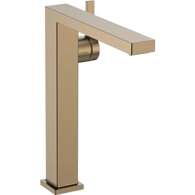 Image of hansgrohe Tecturis E Fine bathroom tap without waste, energy saving (CoolStart), sink with spout height 240 mm, basin mixer water (EcoSmart+), brushed bronze, 73072140
