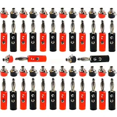 Image of RUNCCI YUN (26 pairs 52 pcs)4mm Banana Plugs Socket，Amplifier Terminal Connector,Binding Post Connector,for Speaker Wire, Wall Plate, Home Theater, Audio/Video Receiver, Amplifiers and Sound Systems