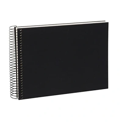 Image of goldbuch Bella Vista Spiral Album, Linen Bound, Photo Album with 40 White Pages, Book for Gluing, Black, Approx. 24 x 17 2.8 cm 20 377