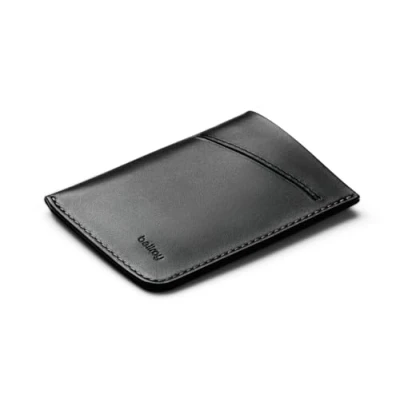 Image of Bellroy Card Sleeve (Premium Leather Holder or Minimalist Wallet, Holds 2 8 Cards Business Cards, Folded Note Storage) Black