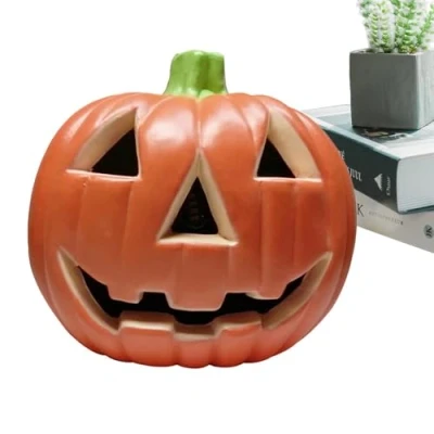 Image of Light Up Pumpkin Lantern Halloween Face Large Battery Powered Indoor Party Supplies For Bar Celebration Home Living Room Garden Yards