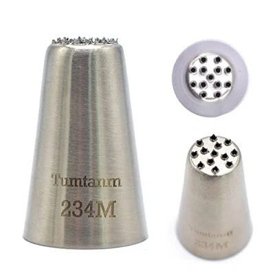 Image of Tumtanm 234M Nozzle Grass Piping Tip, Large Seamless Stainless Steel Icing Tip #234M
