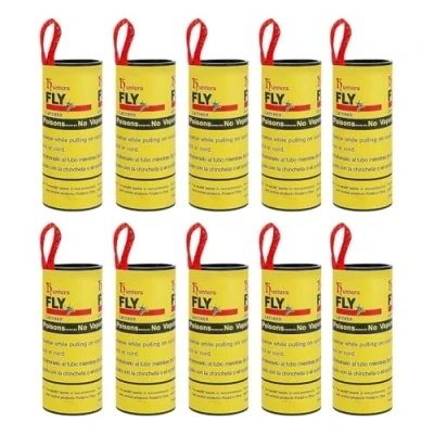 Image of 18 Packs Pesticide Free Fly Paper Strips, Sticky Catchers Set Fruit Trap Insect for Indoors and Outdoors Use