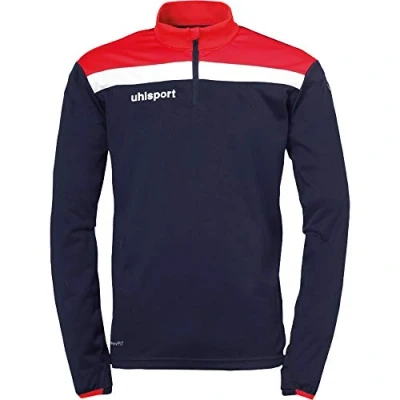 Image of Uhlsport Offense 23 1/4 Zip Top Children&#039;s Sweatshirt Navy/Red/White, 128