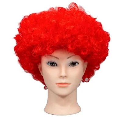 Image of Afro Wigs Curly Bouncy Hair For Fancy Dress Party Costume Disco Accessory Unisex 60s 70S 80s Theme,Red