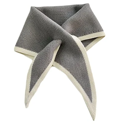 Image of Max Tonsen Triangle Scarfs For Women Neck Scarf Cross Korean Version Knitted Wool Collar Scarf,Mini Scarf,Grey