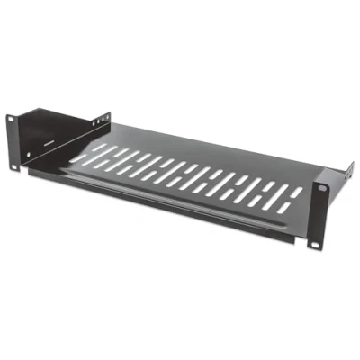 Image of Intellinet 19 Inch Cantilever Shelf, 2U, 2 Point Front Mount, 250 mm Depth, Black