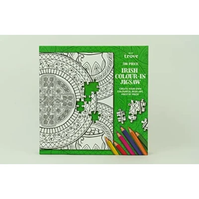 Image of Irish 200 Piece Colour In Jigsaw Puzzle with 6 Colouring Pencils