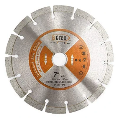 Image of Power Saw Segmented Diamond Blades,BGTEC 1pc 180mm General Purpose Dry or Wet Cutting Disc for Concrete Stone Brick Masonry
