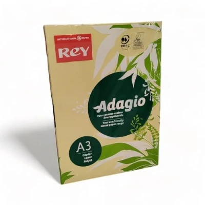 Image of Rey Adagio A3 160gsm (250 Sheets) Buttercup Paper for Laser, Copiers and Inkjet Printers 1 Ream