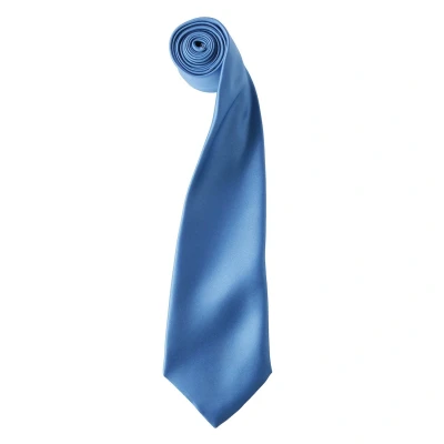 Image of Premier Unisex Adult Colours Satin Tie (Mid Blue) One Size