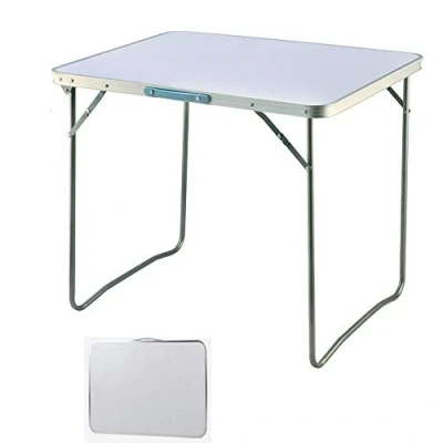 Image of EFAN Folding Table, Portable Camping Table Garden Side Picnic with carry handle, for Indoor Outdoor Party Dining BBQ, White, Unfold size: 80x60x69cm