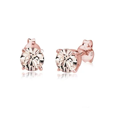 Image of Elli Earrings Ladies Sparkling Round with Crystals in 925 Sterling Silver