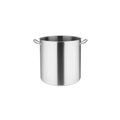 Image of Vogue Deep Stock Pot 35.5 Litre, Stainless Steel, Large Stew Pot, Size: 360(Dia)mm Induction Hob, Gas, Electric &amp; Solid Top Compatible, Lid Sold Separately (T147), T555