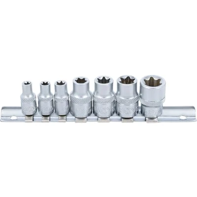 Image of BGS 2027 Socket Set, E Type 6.3 mm (1/4&quot;) / 10 (3/8&quot;) Drive E6 E16 7 pcs.