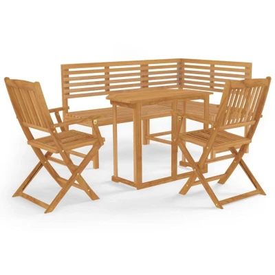 Image of vidaXL 4 Piece Bistro Set Solid Acacia Wood