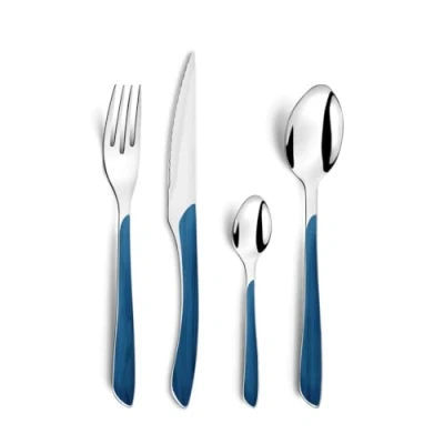 Image of Amefa ECLAT Nature 2274PYAF02C40 24 Piece Cutlery Set for 6 People Navy Blue