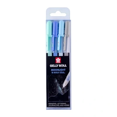 Image of SAKURA Gelly Roll Moonlight Gel Pen Set Aurora 4 Opaque Pastel Colours Pens for Writing, Drawing, Journalling &amp; Crafts