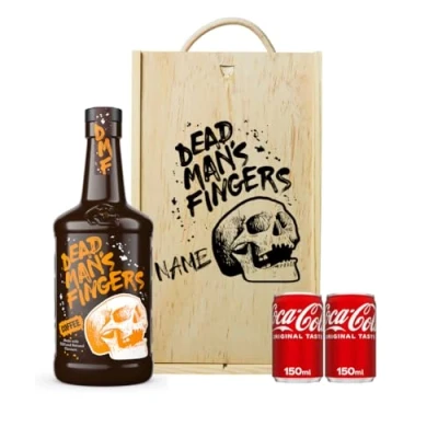 Image of Personalised Dead Man&#039;s Fingers Coffee Rum Gift Set with Fever Tree Cola 70cl Gifts For Men, Alcohol Drinks Her, Christmas, Birthday&#039;s, Father&#039;s Day, Mother&#039;s Day