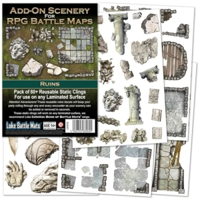 Image of Loke Battlemats LBM 058 Add On Scenery for RPG Maps Ruins Battlemat, Multicolour