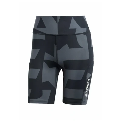 Image of Adidas Terrex 8INCH Printed Leggings Carbon black black, Women&#039;s, Size: XS,