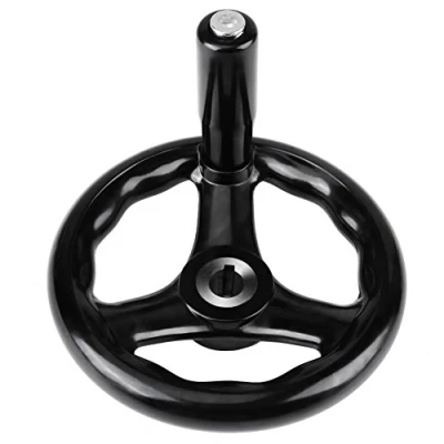 Image of Black Round 3 Spoke Hand Wheel Electric Wood Bakelite Three Machine 12 * 125mm for Lathe Milling