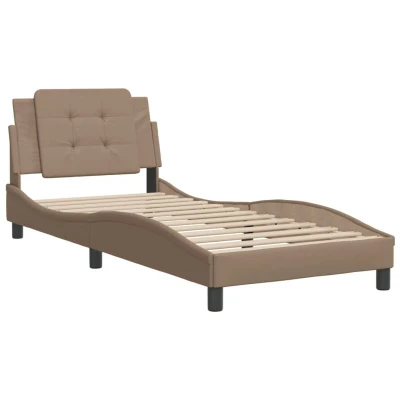Image of vidaXL Bed Frame without Mattress &quot;Zadar&quot; Cappuccino 80x200 cm Faux Leather