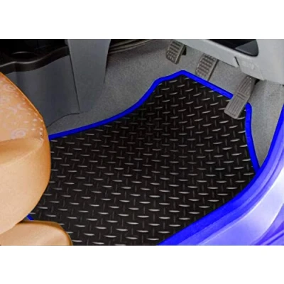 Image of TAILORED For Suzuki Swift (2010 2017) PREMIUM GENUINE EXACT FIT RUBBER CAR MATS MAT + BLUE TRIM