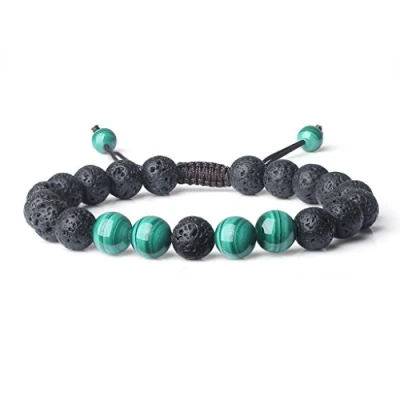 Image of COAI Lava Stone Beaded Bracelet for Men Women, Malachite