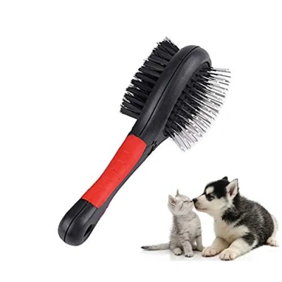 Image of Double Sided Pet Grooming Brush 2Sizes Soft Puppy Comb Hair Shedding Removal Cleaning for Dogs and Cats With Short Medium Long (M)