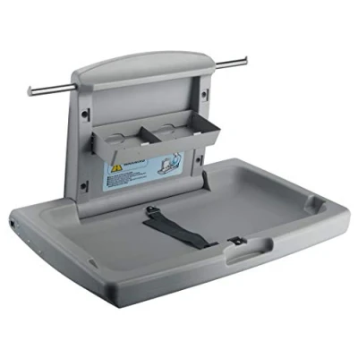 Image of Grey Wall Mounted Baby Nappy Changing Station Fold Down Table