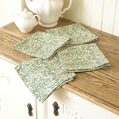 Image of Licensed William Morris Sweet Briar 4 Cotton Floral Napkins