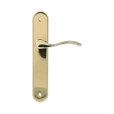 Image of Amig Set of 2 Brass Door Handles Easy Installation with Screws Included Ergonomic &amp; Timeless Design Durable Steel Zamak Construction, Mattes Chrom, Metal