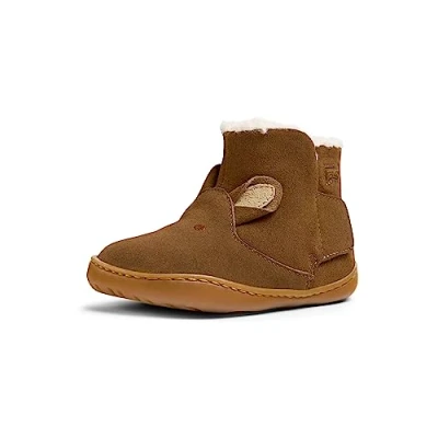 Image of Camper Unisex Classic ankle boots for kids, Size: 4.5K, Medium brown Suede