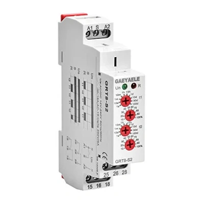 Image of GAEYAELE Asymmetric Cycle Timer 2SPDT Relay 16A AC/DC12V 240V Electronic Repeat Relay(GRT8 S2,AC/DC12V 240V)