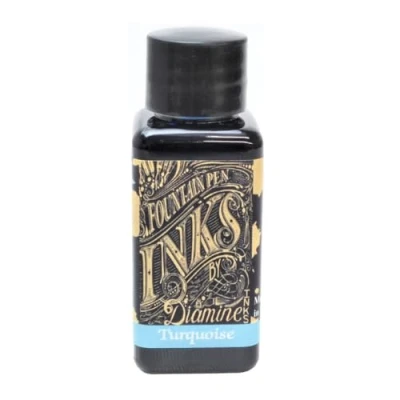 Image of Diamine 30ml Turquoise fountain pen ink bottle