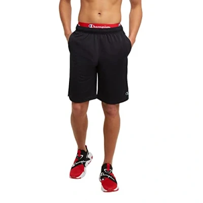 Image of Champion Men&#039;s Sport, Moisture Wicking, Athletic, Gym Shorts (Reg. Or Big &amp; Tall), Black C Logo, Large