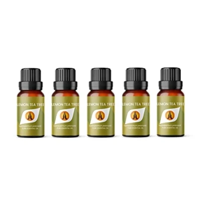 Image of Aroma Energy Lemon Tea Tree Essential Oil 50ml (5 x 10ml Bottles) 100% Pure &amp; Natural